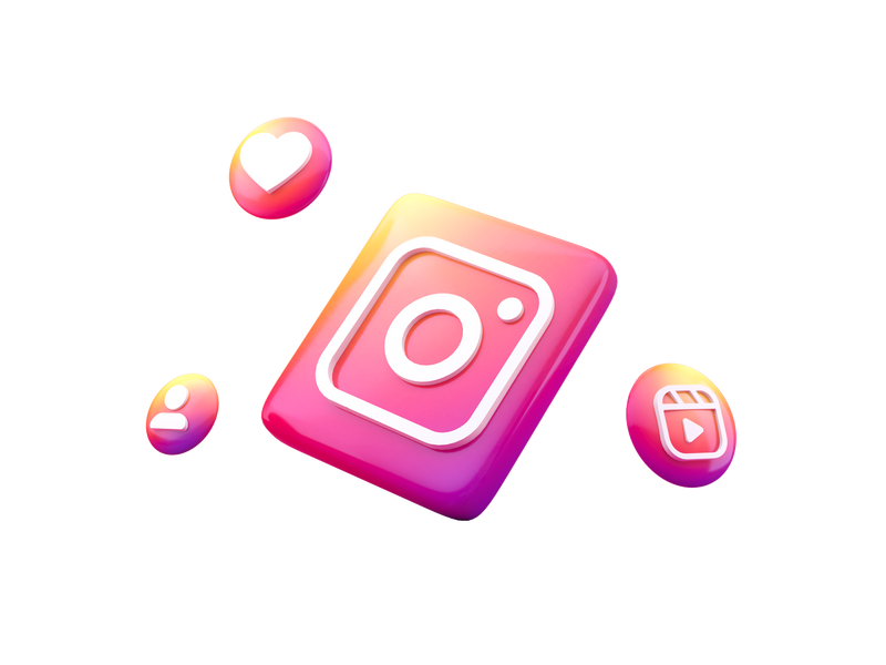 Set social media icons. 3D render